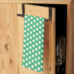 Retro Vintage rustikale weiße Polka Dots grün Geschirrtuch<br><div class="desc">Custom Elegant Classic Rustic White Polka Dots Template Niedlich Kitchen & Dining / Tisch & Küche Wäsche / Retro / Vintages Meer Green Kitchen Handtuch.</div>