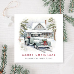 Retro Vintage Salbei Farm Truck Weihnachten Untern