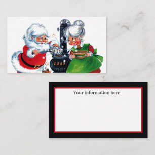 retro vintage Santa Frau Claus zusätzliche Informa Visitenkarte