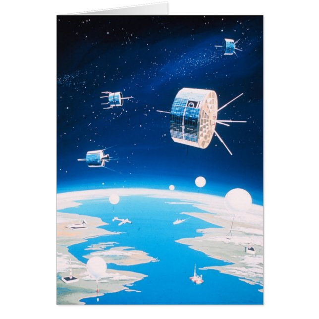 Retro Vintage Satellitenillustration der (Vorne)