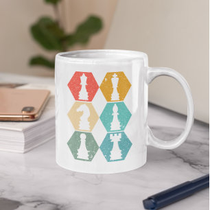 Retro Vintage Schachpartien Sonnenuntergang Kaffeetasse