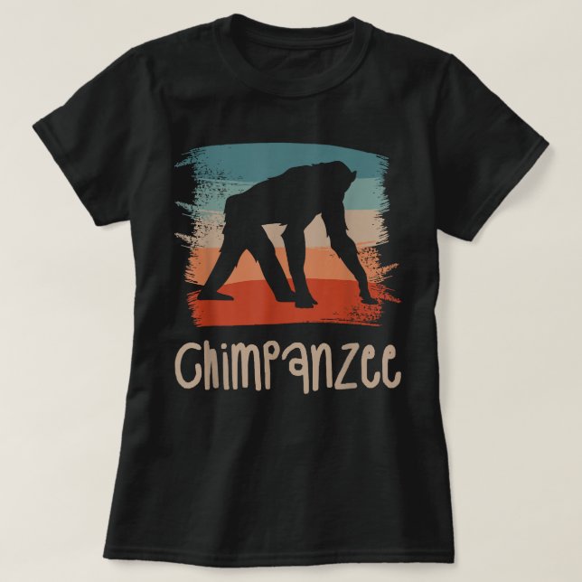 Retro Vintage Schimpansen Schimpansen T-Shirt (Design vorne)
