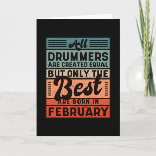 Retro Vintage Schlagzeuger Geburtstag Februar Karte