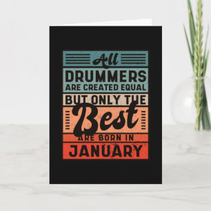 Retro Vintage Schlagzeuger Geburtstag Januar Karte