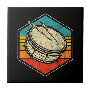 Retro Vintage-Schnarrtrommel - Marschierende Band- Fliese