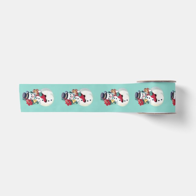 Retro Vintage Schneefeste Satinband (Vorderseite)