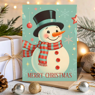 Retro Vintage Schneemann Frohe Weihnachten