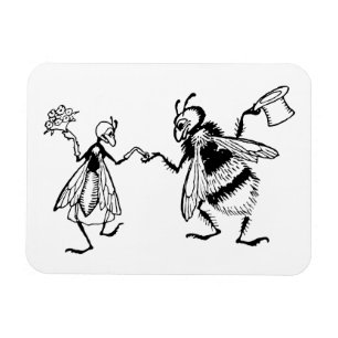 Retro Vintage Schwarz-Weiß Süße Lustige Käfer Hoch Magnet