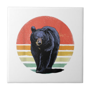 Retro Vintage Schwarzbär Fliese