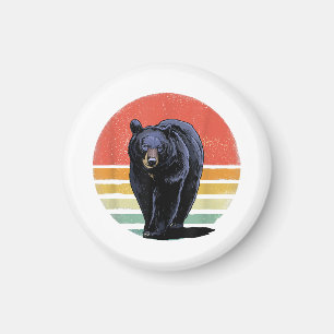 Retro Vintage Schwarzer Bär Magnet