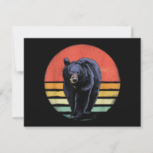 Retro Vintage Schwarzer Bär Postkarte