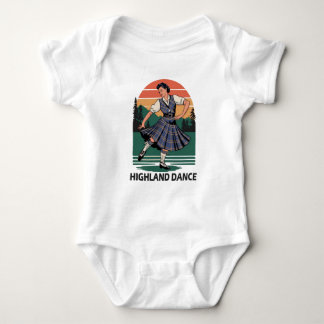 Retro Vintage Scottish Highland Dance Design gift  Baby Strampler