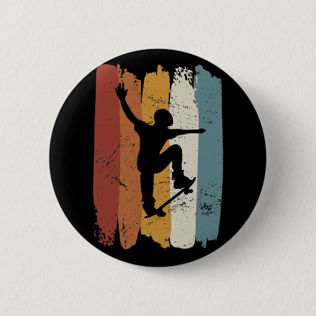 Retro-Vintage-Skateboard Button (Vorderseite)