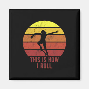 Retro Vintage Skaterin Skateboard Skateboarding Magnet