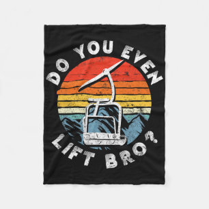 Retro Vintage Ski Do You Even Lift Bro _2 Fleecedecke