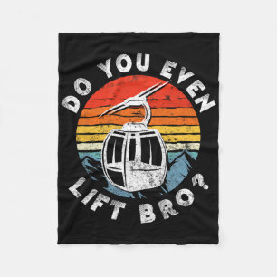 Retro Vintage Skifahren Schaffst du es überhaupt B Fleecedecke