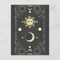 Retro-Vintage-Sonne-Mond-Planeten-Wolken-Tarot-Rah