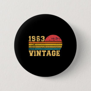 Retro Vintage Sonnenuntergang 1963 Geburtstag Button