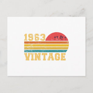 Retro Vintage Sonnenuntergang 1963 Geburtstag Postkarte