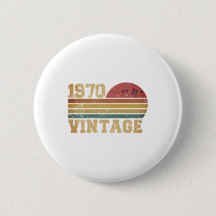 Retro Vintage Sonnenuntergang 1970 Geburtstag Button