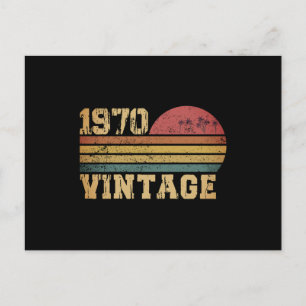 Retro Vintage Sonnenuntergang 1970 Geburtstag Postkarte