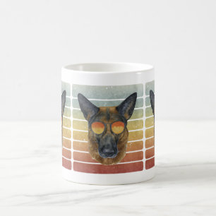 Retro-Vintage-Sonnenuntergang Deutscher Schäferhun Kaffeetasse