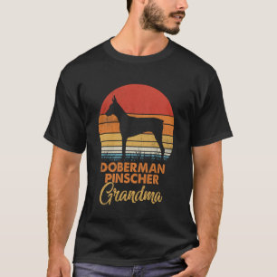 Retro Vintage Sonnenuntergang Dobermann Pinscher O T-Shirt