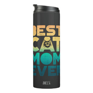 Retro-Vintage-Sonnenuntergang-Muttertag-Beste-Katz Thermosbecher