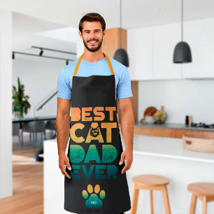 Retro-Vintage-Sonnenuntergang Vatertag Bester Katz Schürze