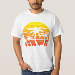 Retro Vintage Sonnenuntergänge und Palmen T-Shirt
