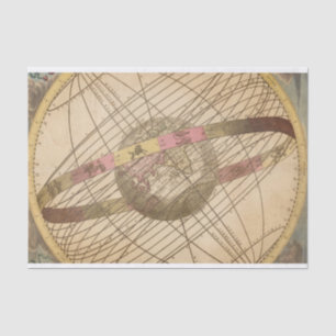 Retro Vintage-Sternkarte Astrologie-Symbole Globus Seidenpapier