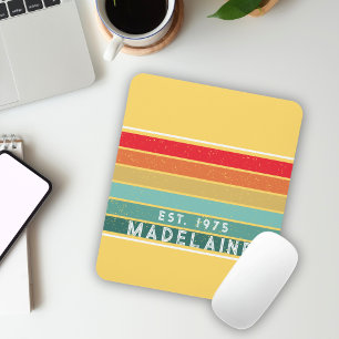 Retro Vintage Streifen gelb Mousepad