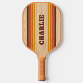 Retro Vintage Stripes YOUR Name Fun Cool Custom Pickleball Schläger