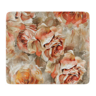 Retro Vintage strukturierte Rosen Blumen künstleri Schneidebrett