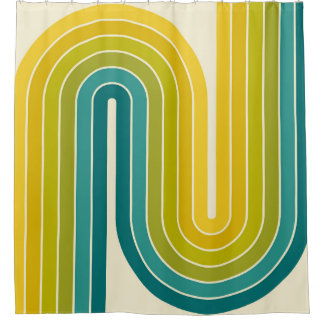 Retro-Vintage-Style geometrisches Design Duschvorhang