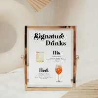 Retro Vintage Style Signature-Drinks Poster