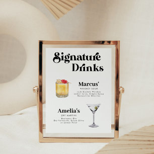 Retro Vintage Style Signature-Drinks Poster