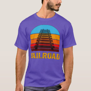 Retro Vintage Style Sunset Railroad T-Shirt