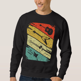 Retro Vintage Sunset Electric Guitar Classic Music Sweatshirt
