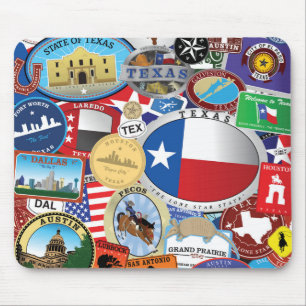 Retro-Vintage-Texas-Aufklebermuster Mousepad