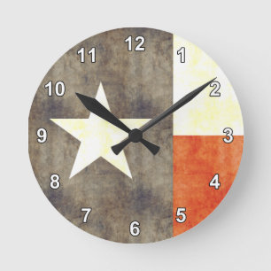 Retro Vintage Texas-Flagge Runde Wanduhr