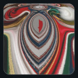 Retro Vintage Textur Abstrakte Kunst drucken Quadratischer Aufkleber<br><div class="desc">Weihnachten Retro Vintage Textur Abstrakte Kunstdrucke Einführung in die "Christmas Retro Vintag Texture Abstrakt Art Print", ein faszinierendes Stück, das den festlichen Geist durch eine abstrakte Linse verkörpert. Dieses Kunstwerk weist ein symmetrisches Design auf, das einem stilisierten Weihnachtsbaum oder festlichen Schmuck ähnelt, der mit komplexen Mustern und Texturen verzahnt ist....</div>