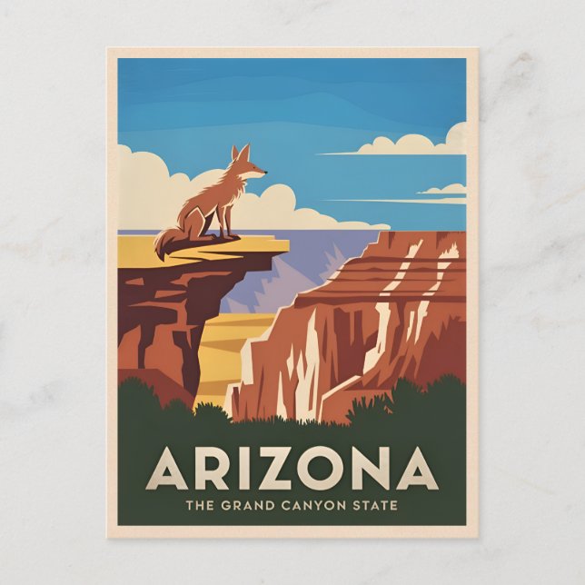 Retro Vintage Travel Arizona Grand Canyon Landscha Postkarte (Vorderseite)