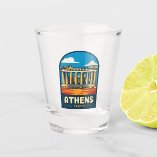 Retro Vintage Travel Athens Griechenland Parthenon Schnapsglas