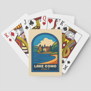 Retro Vintage Travel Lake Como Italien Landschaft Spielkarten
