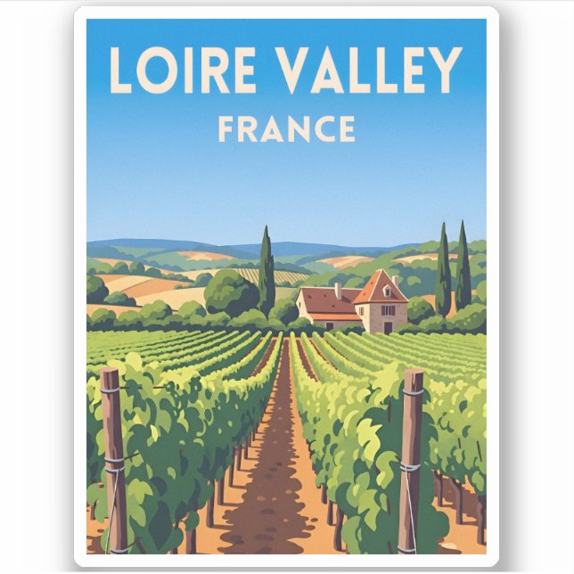 Retro Vintage Travel Loire Vincenzo Aufkleber (Vorderseite)