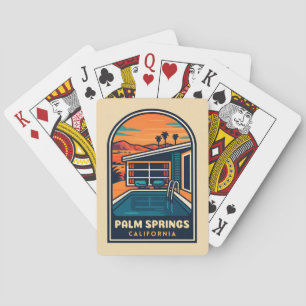 Retro Vintage Travel Palm Springs California Spielkarten