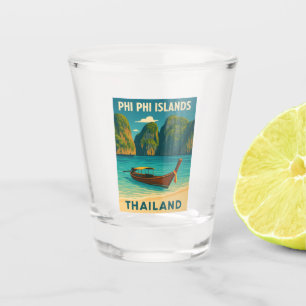 Retro Vintage Travel Phi Phi Inseln Thailand Schnapsglas