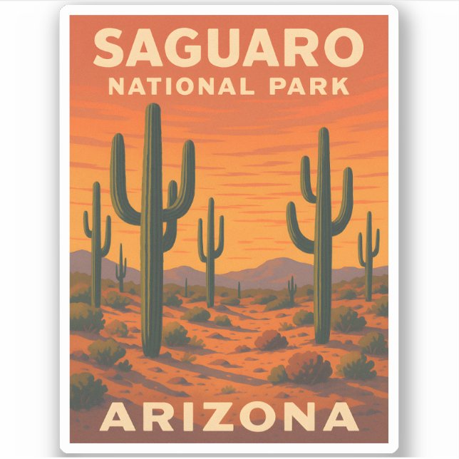 Retro Vintage Travel Saguaro Nationalpark Locarno Aufkleber (Vorderseite)