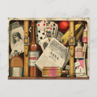 Retro Vintage Travel Suitcase Postkarte